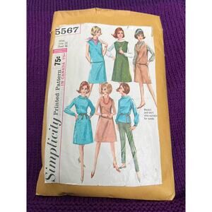 Simplicity 5567 pattern dress  jacket pant skirt top 1960s size 16